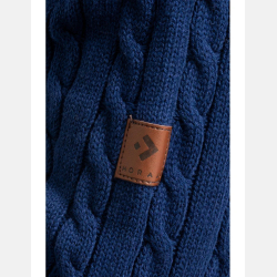 GRANATOWY męski DZIANINOWY sweter, zamek, półgolf, wzorek MORAJ